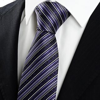 Tie Purple Flora Pattern Striped Mens Tie Necktie Formal Wedding Holiday Gift