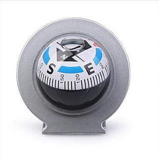 Mini Spherical Car Compass with Holder  Silver