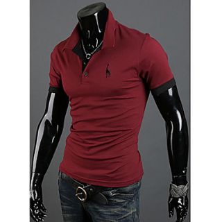 Chaolfs Mens Large Size Short Sleeve Fawn Polo Shirt (Wine)