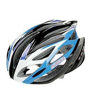 FJQXZ Integrally molded EPSPC Blue and White Cycling Helmets (21 Vents)