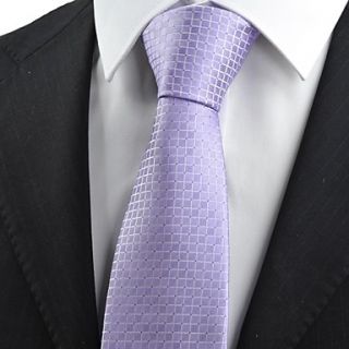 Tie New Violet Lilac Lavender Checked Mens Tie Necktie Wedding Holiday Gift