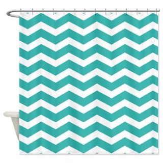  Teal blue chevron Shower Curtain  Use code FREECART at Checkout