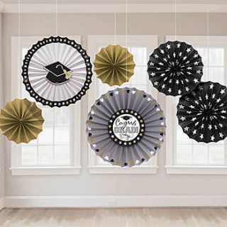 Grad Paper Fan Decorations