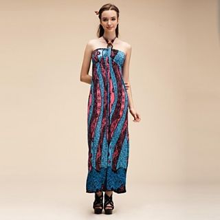 Maya Womens Floral Bohemian Style Print Maxi Straps Beach Dress