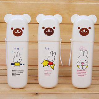 Bear Shaped Polyester Portable Toothbrush Holder, L21cm x W7cm x H4.5cm