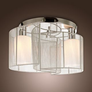 Modern Simple Designed Silver Flushmount with 2 Lights