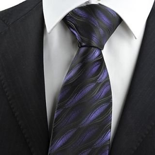Tie Purple Ripple Wave Novelty Mens Tie Necktie Wedding Party Holiday Gift