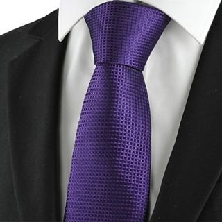 Tie New Plaid Checked Purple Classic Men Tie Formal Suit Necktie Holiday Gift