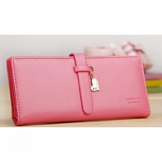 Womens New Korean Two Fold Pumping with Wallet Lady Long Purse Pretty Purse Card Bag