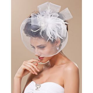Gorgeous Tulle With Feather Bridal Veil/ Headpiece