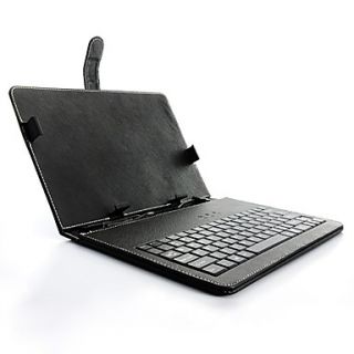 Leather Case with Keyboard for 10 Android Tablets (Black)