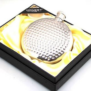 Round Embossed Pattern Stainless Steel 4 oz Flask