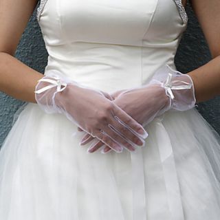 Bridal Lace/ Voile Fingertips Wrist Length Gloves