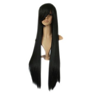 Capless Long Top Grade Quality Synthetic Black Costume Party Wig