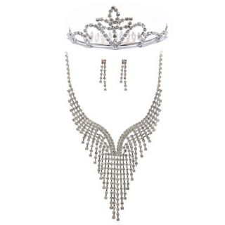 Beautiful Rhinestones Wedding Bridal Jewelry Set,Including Necklace,Tiara And Earrings
