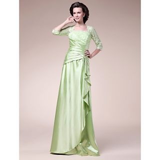 A line Square Floor length Stretch Satin Mother of the Bride Dress