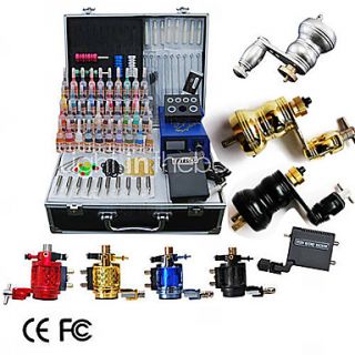 8 Rotary Tattoo Machine Kit with LCD Power and 40 Color Ink