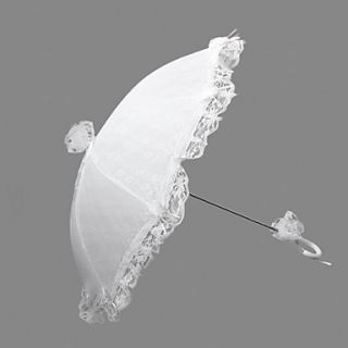 White Lace Auto Opening Wedding Umbrella