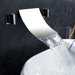 Widespread Contemporary Bathroom Sink Faucet (Chrome Finish)