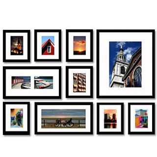 Black Photo Wall Frame Collection   Set of 10