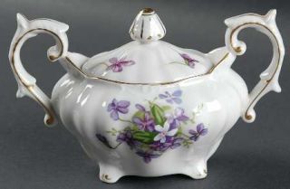 Rossetti Spring Violets Sugar Bowl & Lid, Fine China Dinnerware   Japan, Purple
