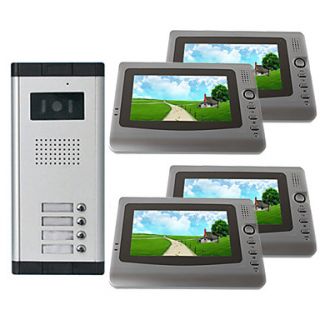 Infrared Video Door Phone System (4 LCD Screens, Easy Installation)