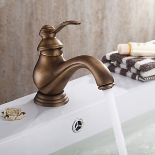 Centerset Single Handle Antique Brass Bathroom Sink Faucet