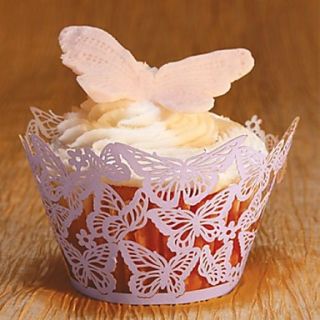 Purple Laser Cut Butterfly Cupcake Wrappers (Set of 12)
