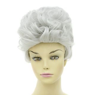 Capless Short Heat resistant Fashion White Costume Party Wig