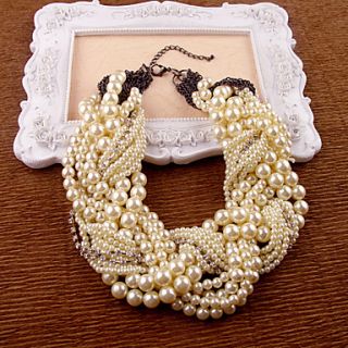 Womens Intertwined Pearl Necklace