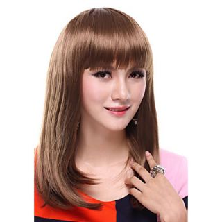 Capless Long Straight Brown Synthetic Wig