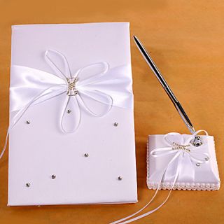 Fairytale Dream Wedding Guest Book And Pen Set With Rhinestones