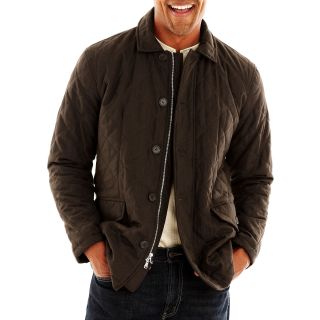 Excelled Leather R&O Quilted Car Coat, Brown, Mens