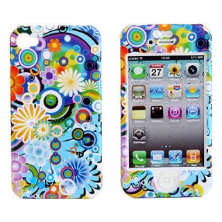Protective Smooth Polycarbonate Front and Back Case for iPhone 4 and iPhone 4S (Colorful Flowers)