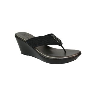 Modellista Restore Wedge Flip Flops, Black, Womens