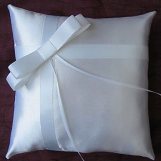 Simple Satin Ring Pillow With Ribbon Bow