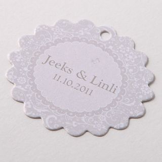 Personalized Scalloped Favor Tag – Classic Style (Set of 60)