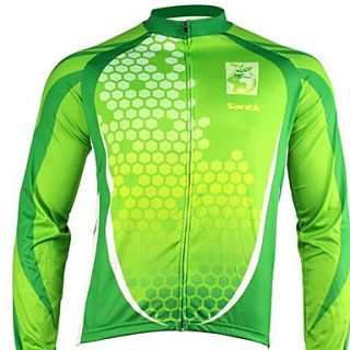 Santic   Mens Cycling Jacket With 100% Polyster Winter 2011 Green Color