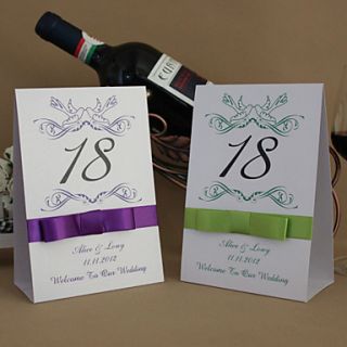 Elegant Lovebirds Table Number Card (Set of 10)