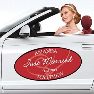 Personalized Embracing Hearts Wedding Window/Car Cling (More Colors)