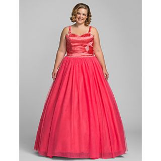 Plus Size Ball Gown Sweetheart Stretch Satin Tulle Evening/Prom Dress
