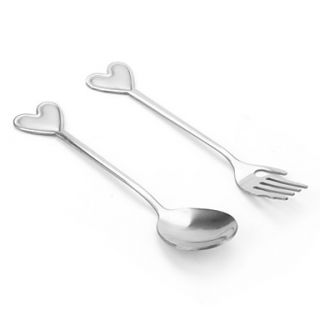 Heart Shaped Style Fork and Spoon Set