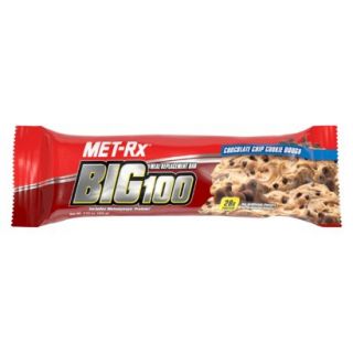 MET Rx Big 100 Chocolate Chip Cokkie Dough Meal Replacement Bar   3.52 oz