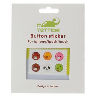 Home Button Sticker for iPhone , iPad and iPod (6 Pack, Cartoon)