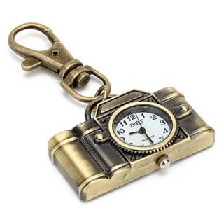 Retro Camera of Unisex Alloy Analog Quartz Keychain Watch (Bronze)
