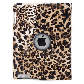 Leopard Print 360 Degree Rotating PU Leather Case Stand for iPad 2/3/4 (Brown)