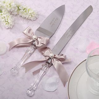 Personalized Wedding Serving Set With Ribbon Bow