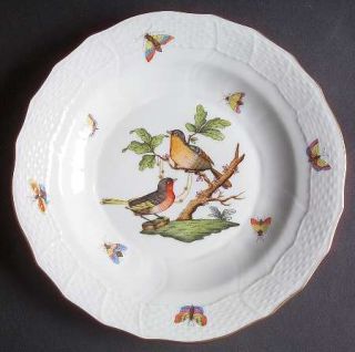 Herend Rothschild Bird (Ro) Dessert/Pie Plate, Fine China Dinnerware   Bird, Flo