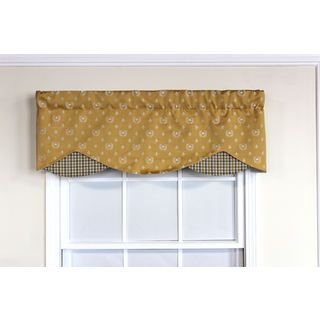 Bee De Lys Gold Petite Window Valance (GoldCurtain style ValanceConstruction Rod pocketPocket measures 3 inchesLining Ivory lining, 70 percent polyester, 30 percent cottonDimensions 50 inches wide x 16 inches longMaterials 100 percent cottonCare ins