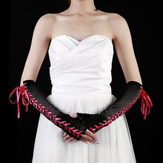 Satin Elbow Length Half Finger Party / Evening Gloves (More Colors)